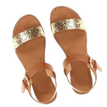 Glittery Golden n Beige Sandal 1