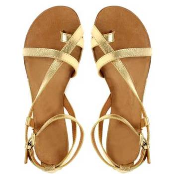 Glittery Gold Strappy Sandal 1