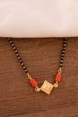  black beads mangalsutra SHORT one gram gold 1