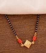  black beads mangalsutra SHORT one gram gold