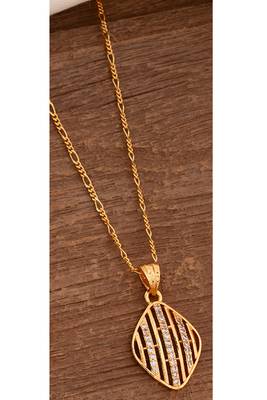 Golden chain SHORT with diamond pendant one gram gold 1