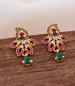  ruby emerald earrings one gram gold