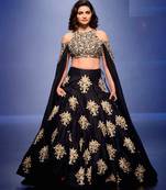 Black embroidery banglory silk ghagra choli