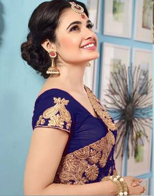 IndianEFashion Blue Georgette Net Embroidery  Designer Saree 4
