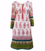 Srinika Pink Printed Cotton Kurti
