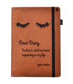 Premium Notebook Tan Brown Leather Hardbound Cover Classic Notebook  Dear Diary With Your Name