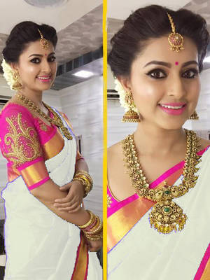 White Plain   chanderi_silk saree with blouse 1
