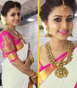 White Plain   chanderi_silk saree with blouse