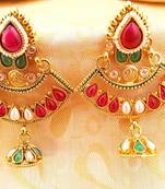 Gorgeous Multi-Color Kemp Designer Temple Jhumkas