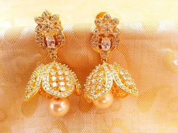 Amazing White AD Designer Jhumkas 1