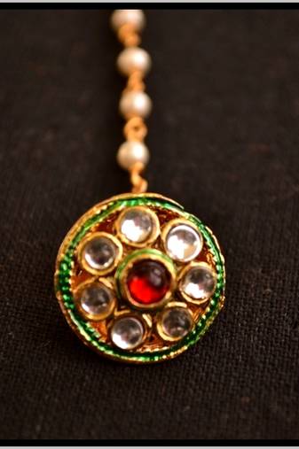 Kundan Meenakari Gold Plated Maang-Tikka