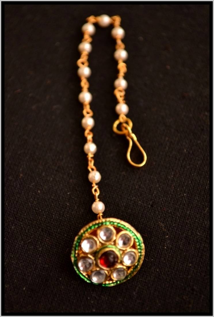 Kundan Meenakari Gold Plated Maang-Tikka