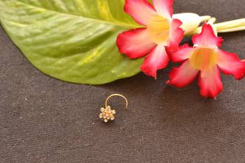 Diamond Studed Pretty Nose Pin 1