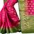 Rani pink printed nylon saree with blouse