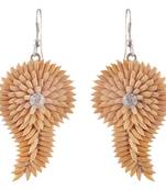 brown beaded jewellery Pearl danglers drops