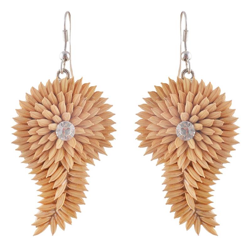 brown beaded jewellery Pearl danglers drops