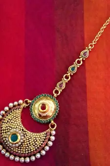 Blue ram leela inspired goddess Lakshmi motif ginni coin earring j20b