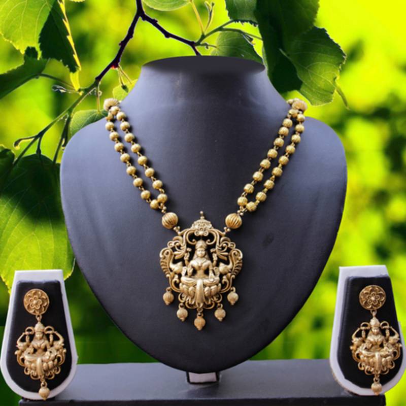 Gold plated Laxmi Necklace CHANDRA LAXMI 1948410