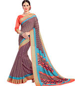 Multicolor hand woven crepe saree with blouse