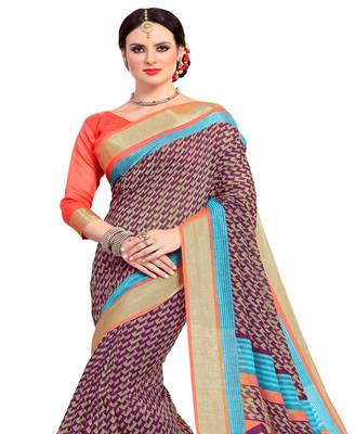 Multicolor hand woven crepe saree with blouse 2