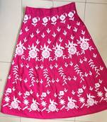 Pink embroidered banglory silk unstitched lehenga