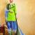 Parrot green printed lawn unstitched salwar with dupatta