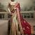 Maroon embroidered  satin saree with blouse