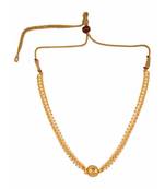 Yellow gold traditional thushi necklace for girls and women