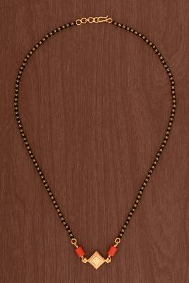  black beads mangalsutra SHORT one gram gold 2
