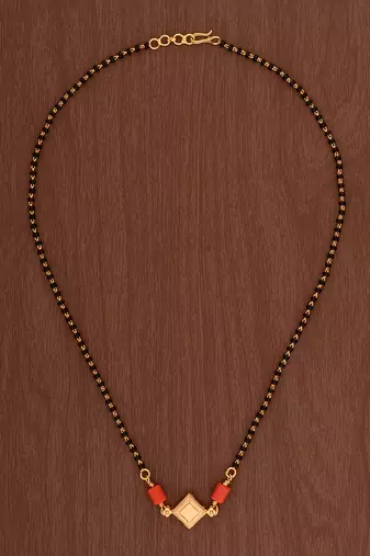  black beads mangalsutra SHORT one gram gold