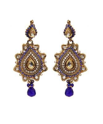 Blue pearl crystal danglers drops 1