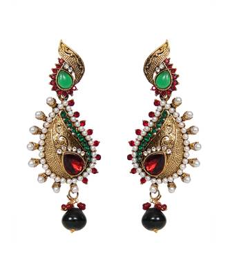 Multicolor polki crystal danglers drops 1