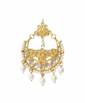 Gold kundan crystal danglers drops 2