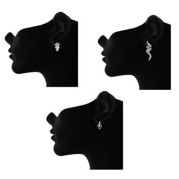 Silver crystal jewellery-combo 5
