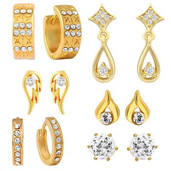 Gold crystal jewellery-combo 1