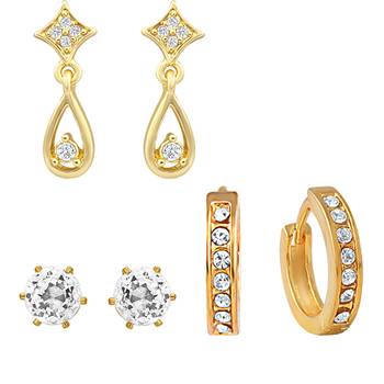 Gold crystal jewellery-combo 3