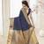 Blue plain cotton silk saree with blouse
