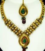 Stone studded polki set