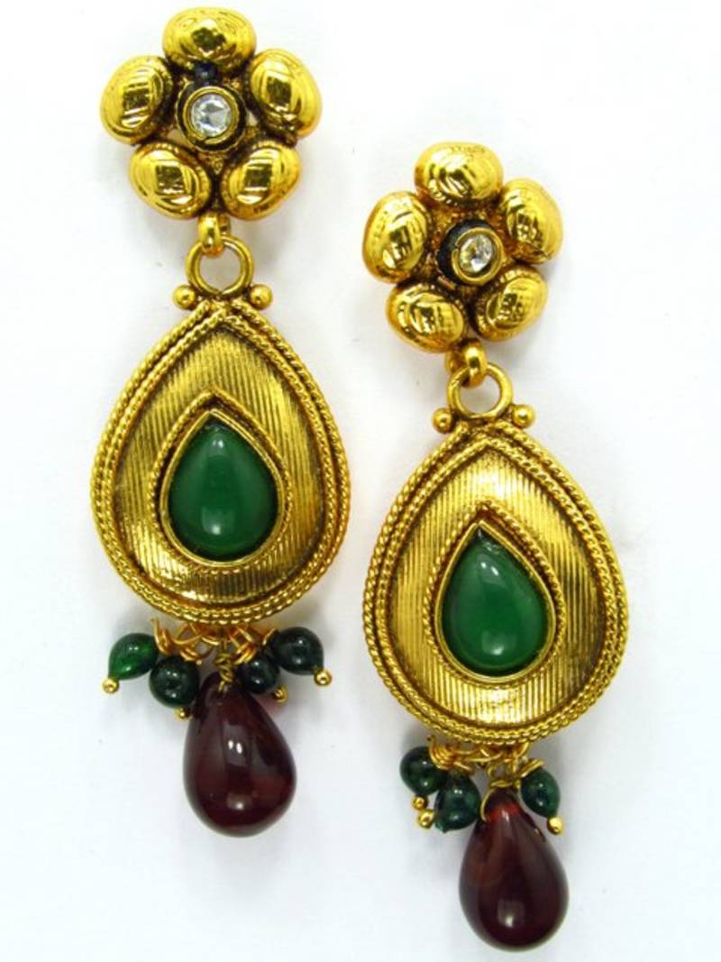 Stone studded polki set