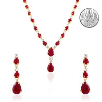 Red crystal necklace-sets 1