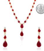 Red crystal necklace-sets