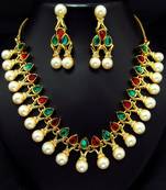 Stone studded fancy pearl set. 