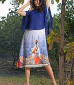 blue faux georgette georgette stitched kurti