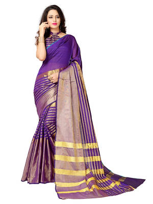 Multicolor woven chanderi saree with blouse 1