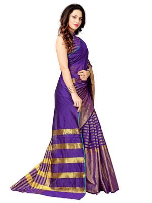 Multicolor woven chanderi saree with blouse 3