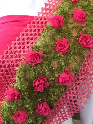 Pink Woven Chiffon Saree With Blouse 5