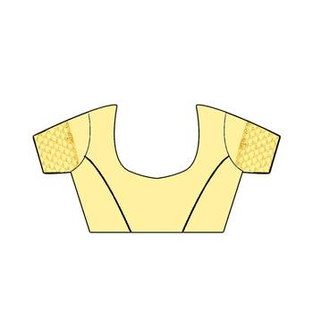 Yellow Woven Chiffon Saree With Blouse 2