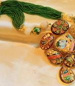 Tanjore Art Gold Plated Red Necklace Set