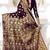 Black plain banarasi silk saree with blouse