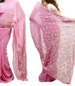 Lucknow Chikan Georgette Saree Ck08